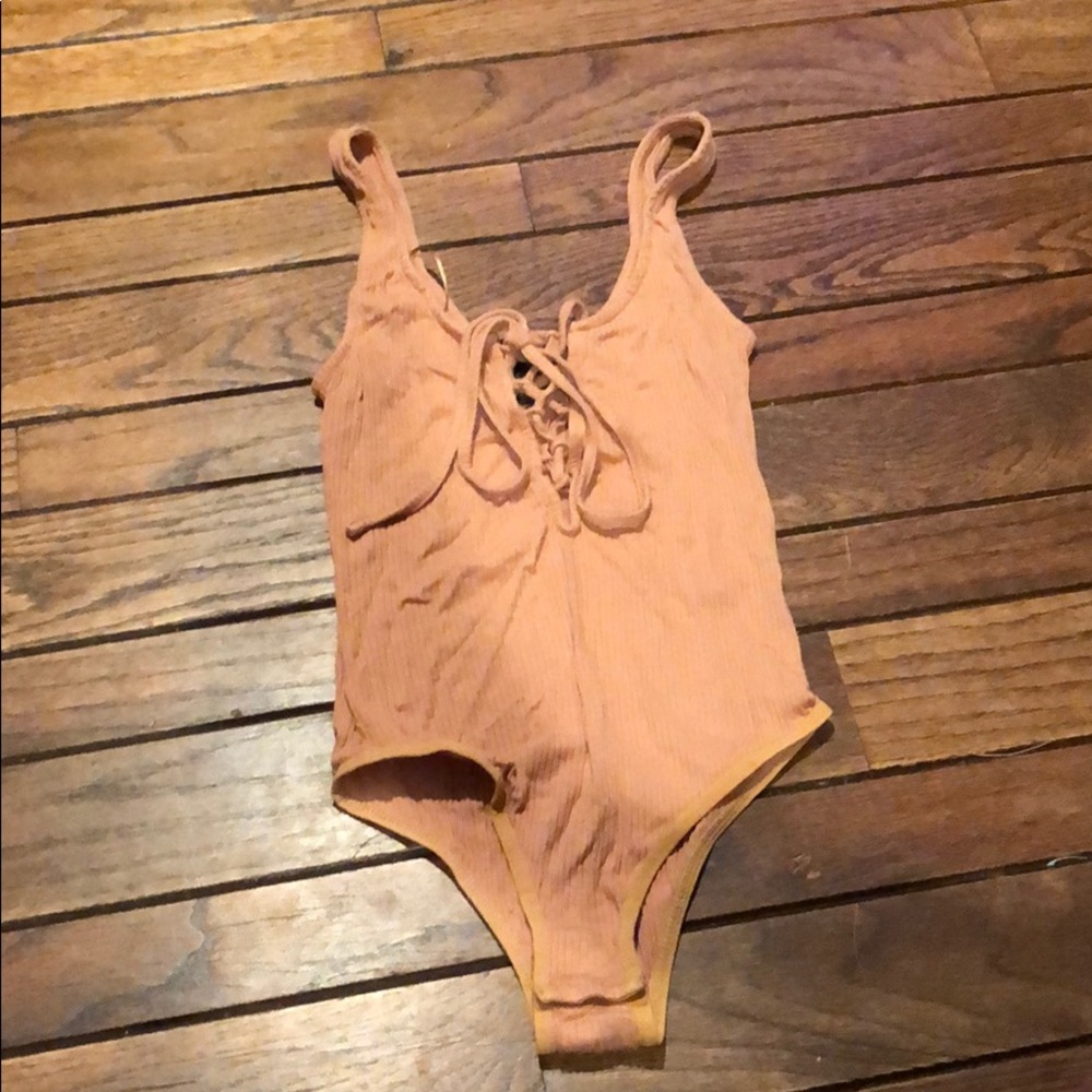 Lace up bodysuit (Camel colored)